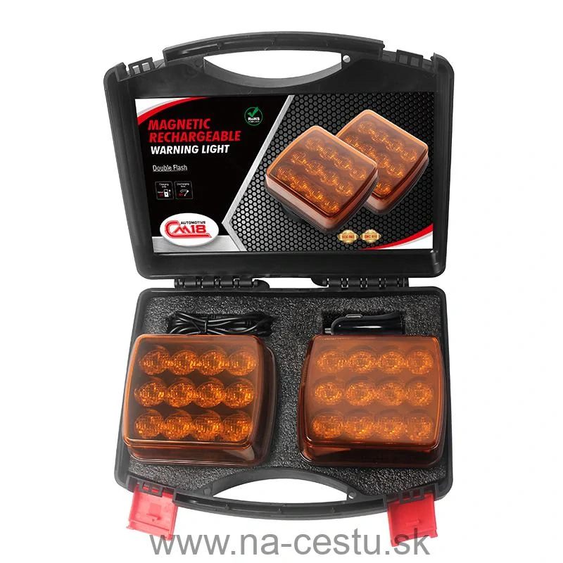 LED výstražné svetlo, oranžové, ECE R10, R65, set 2ks