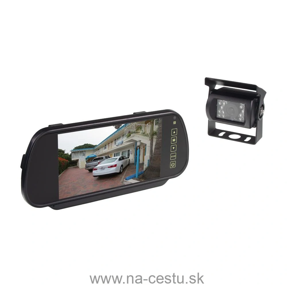 AHD kamerový set monitora 7" na zrkadlo s 2 x 4PIN + kamera + 15m kábel