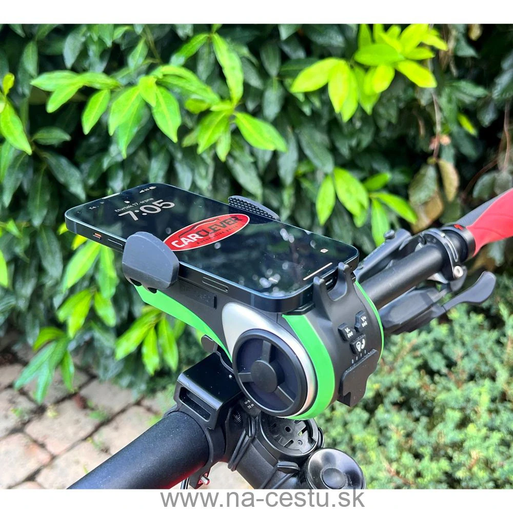 Multifunkčný držiak telefónu na bicykel so zvukovým systémom, BT, USB, SD, AUX