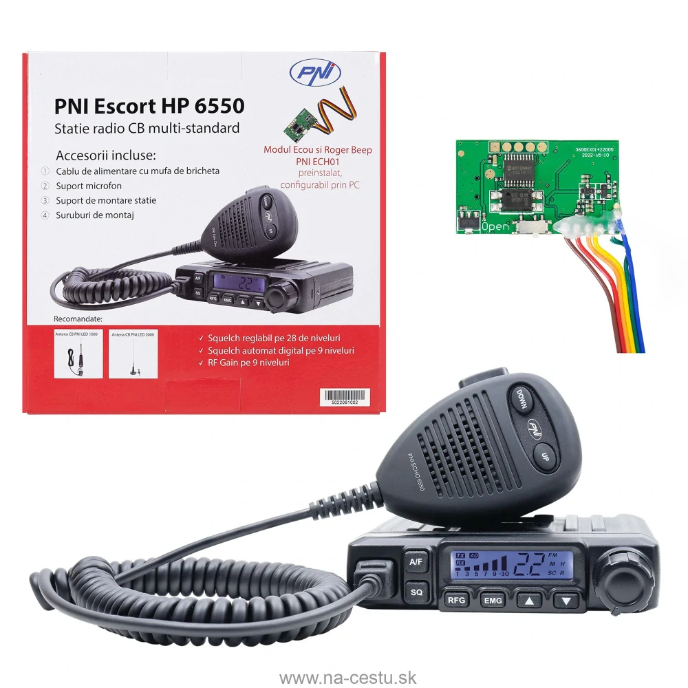 Rádiová stanica CB PNI Escort HP 6550 s nainštalovaným PNI ECH01