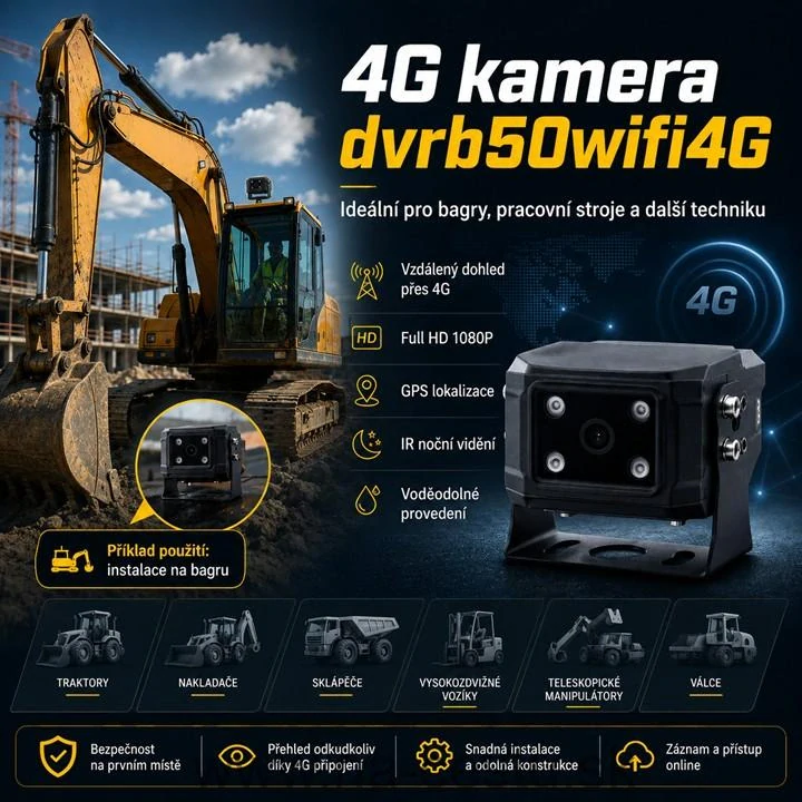 Full HD kamera pre ťažkú techniku, 4G, GPS