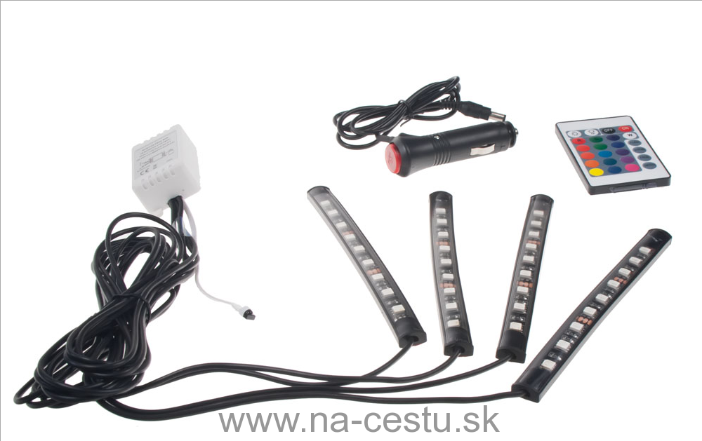 LED podsvietenie vnútorné / vonkajšie RGB 12V, IR, 4 pásky