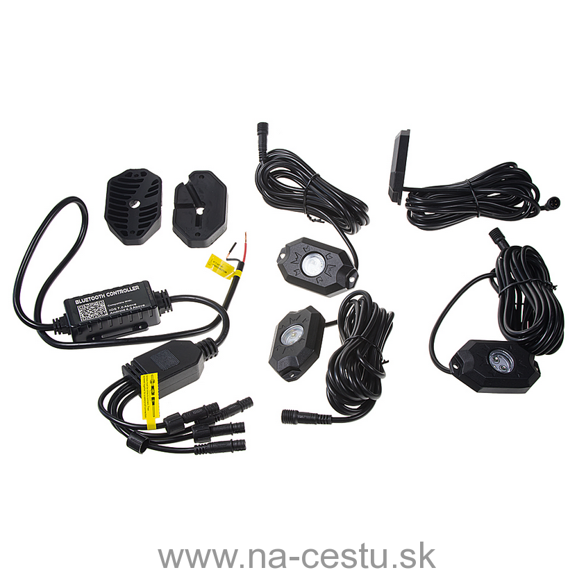 LED podsvietenie podvozku RGB 12-24V, Bluetooth, 12x3W