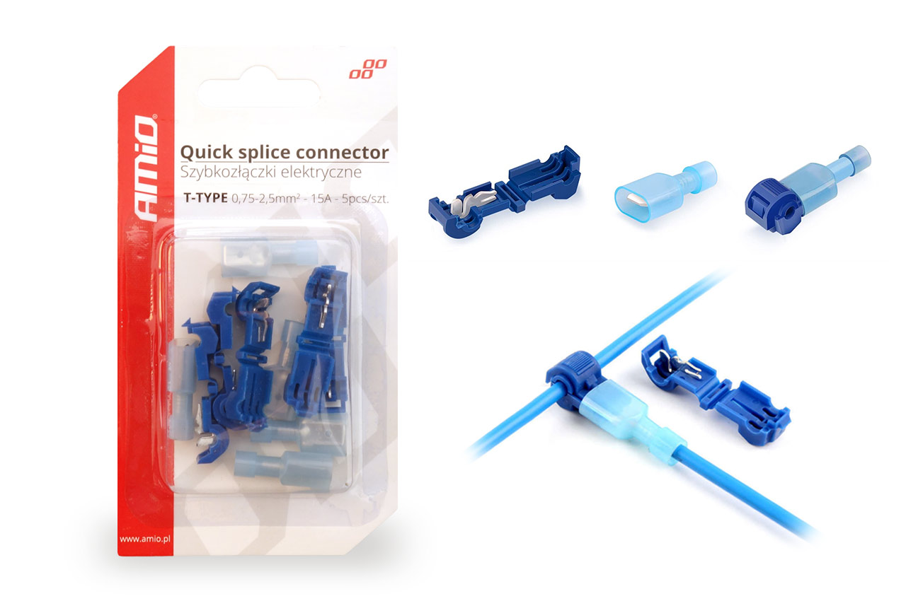 Elektrické rýchlospojky Typ-T 0,75-2,5mm2 15A Balenie 5 ks