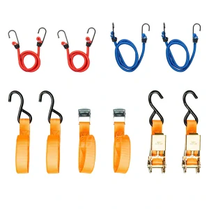 Sada upínacích popruhov a pružných upínačov