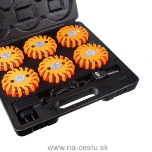 LED výstražné svetlo 16LED, oranžové, set 6ks