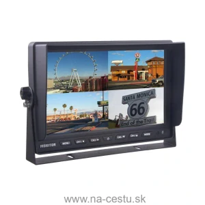 AHD monitor 10" s kvadrátorom a so 4x4PIN vstupmi, DVR