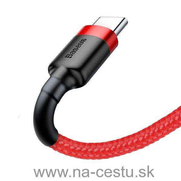 Kábel USB na USB-C BASEUS Cafule 3A 100cm červený