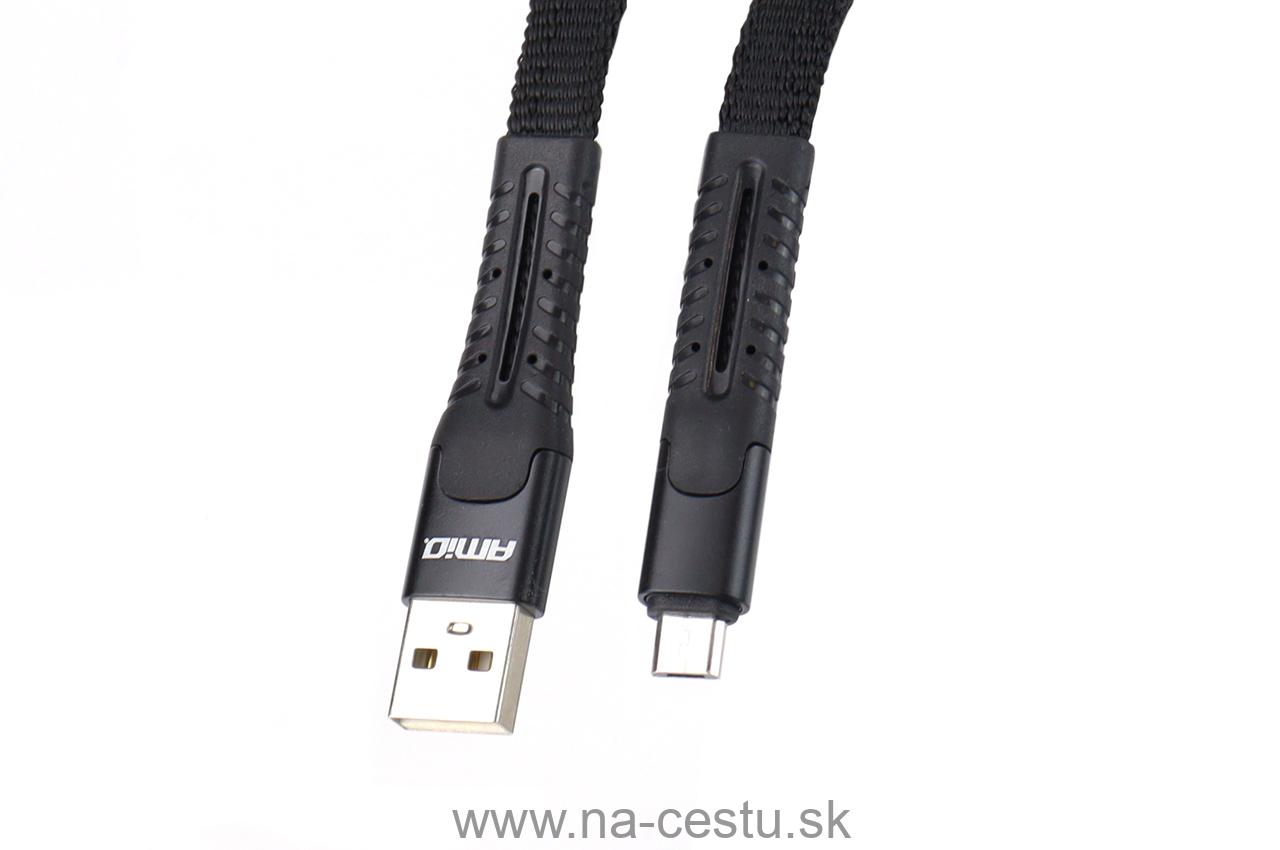Pružinový kábel USB+microUSB 1.2m FullLINK UC-12