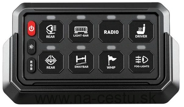 Diaľkovo ovládaný spínač 12/24V, 8-kanálový, 60A