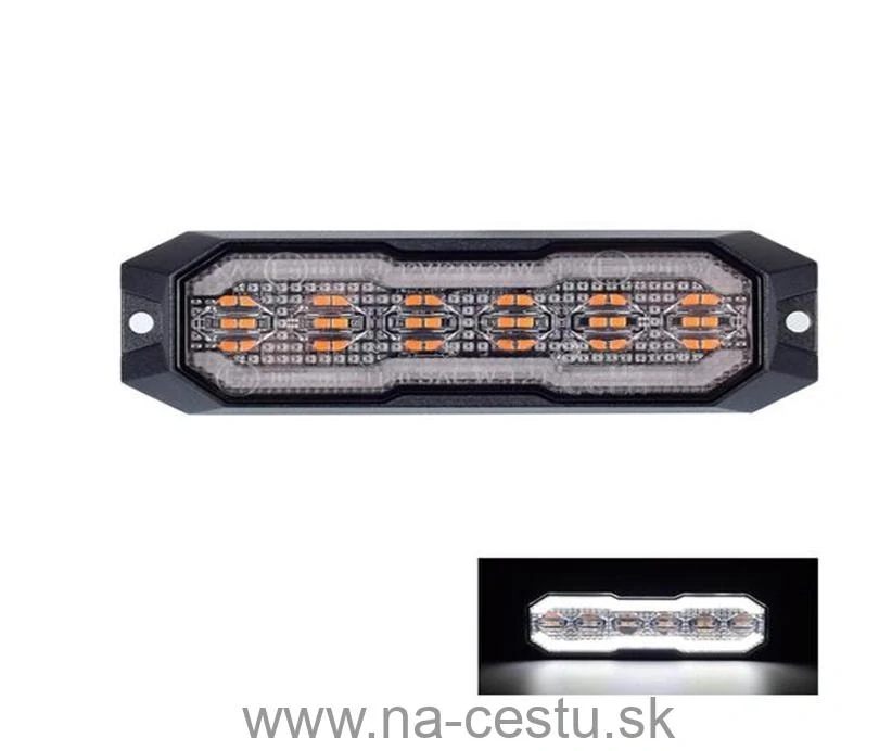 PROFI výstražné/pozičné LED svetlo, oranžové + biele, 12-24V, ECE R65