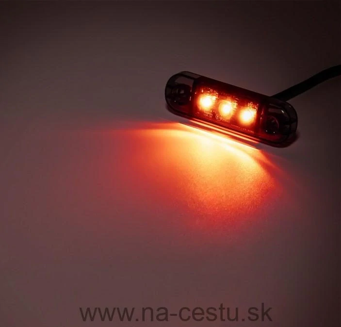 Obrysové svetlo 3LED 12/24V tmavo červené