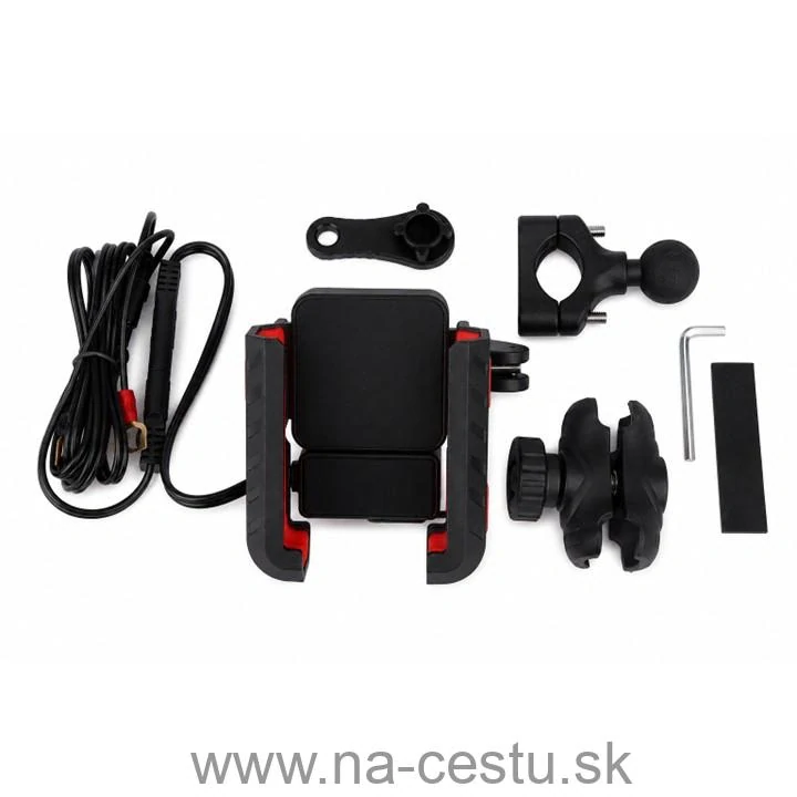 Univerzálny držiak telefónu na bicykel, motocykel s USB/USB-C nabíjačkou