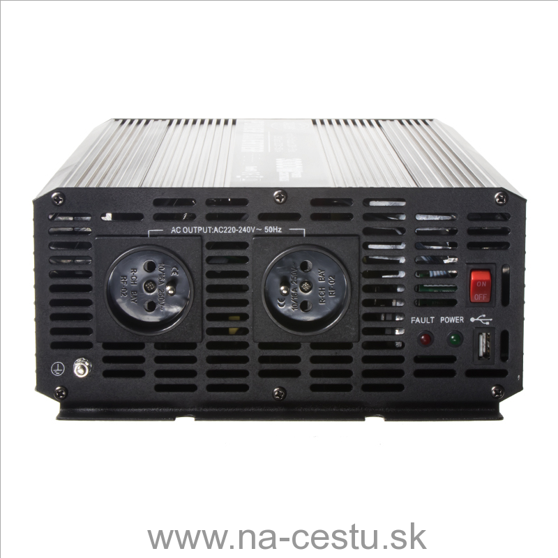 Menič napätia z 12/230V + USB, 3000W