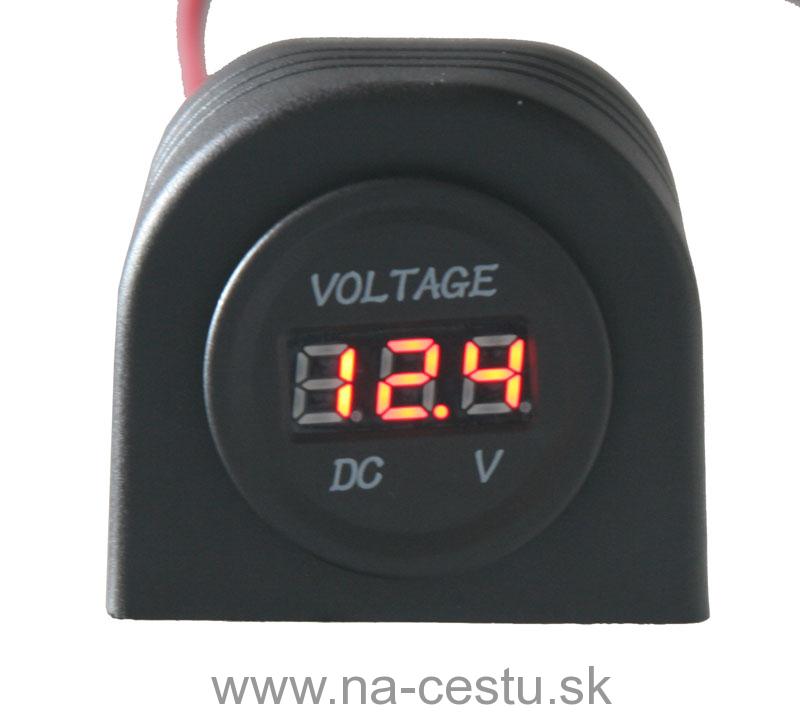 Digitálny voltmeter 6-30V červený s panelom