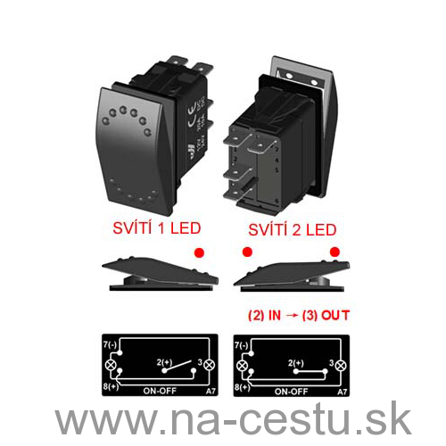 Rocker spínač SIRÉNA 12/24V