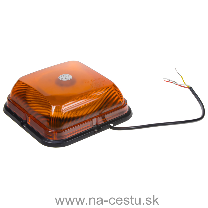 LED maják, 12-24V, 164 x 164mm, 64LED oranžový fix, ECE R10 R65