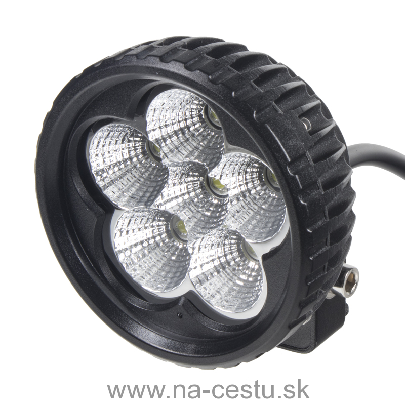 LED svetlo na pracovné stroje okrúhle 10-30V, 6 x 3W