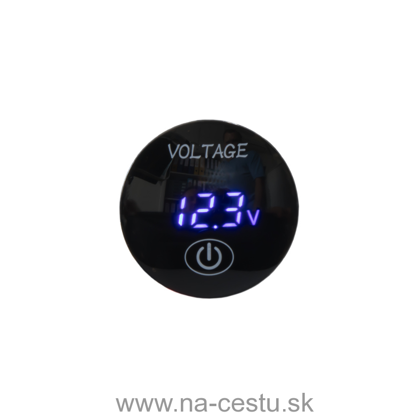 Digitálny voltmeter 5-36V modrý s ukazovateľom stavu batérie