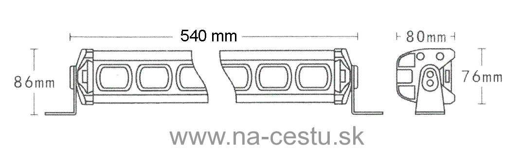 LED rampa, 9x10W, 540x76x80mm, R112