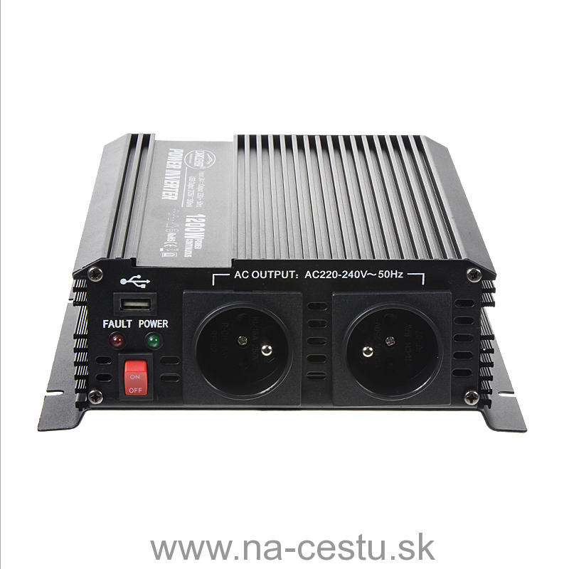 Menič napätia z 24 / 230V + USB, 1200W