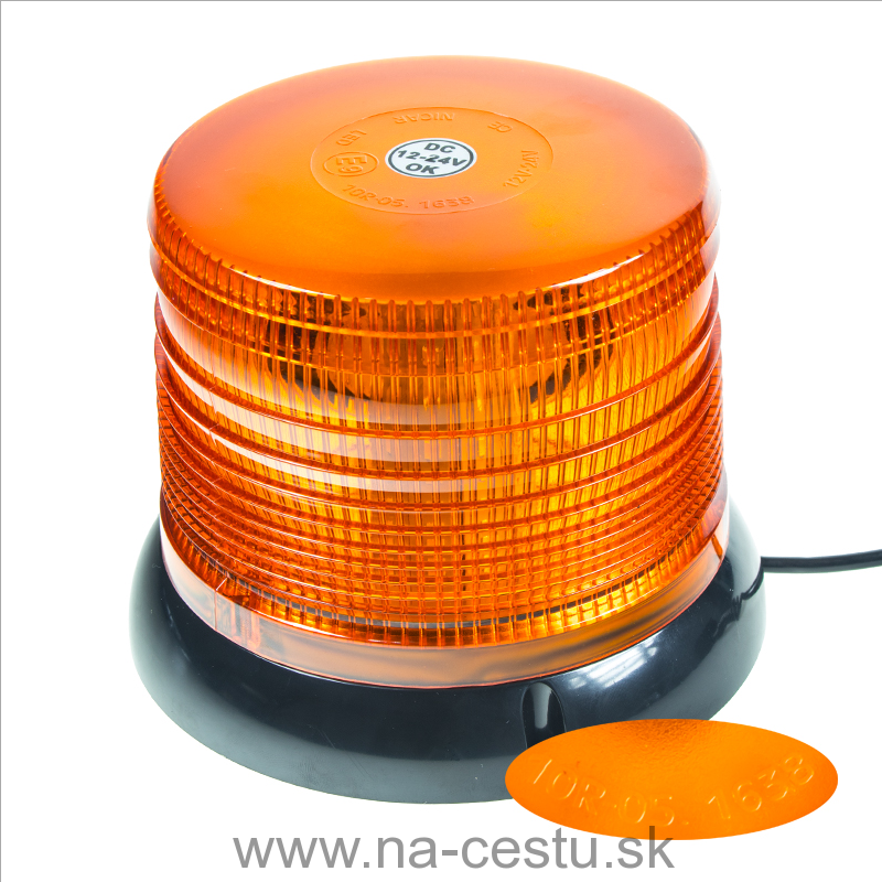 LED maják, 12-24V, oranžový magnet, homologácia