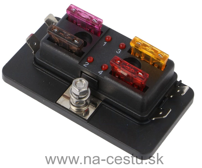 Združené poistkové puzdro 4 cestné s poistkami