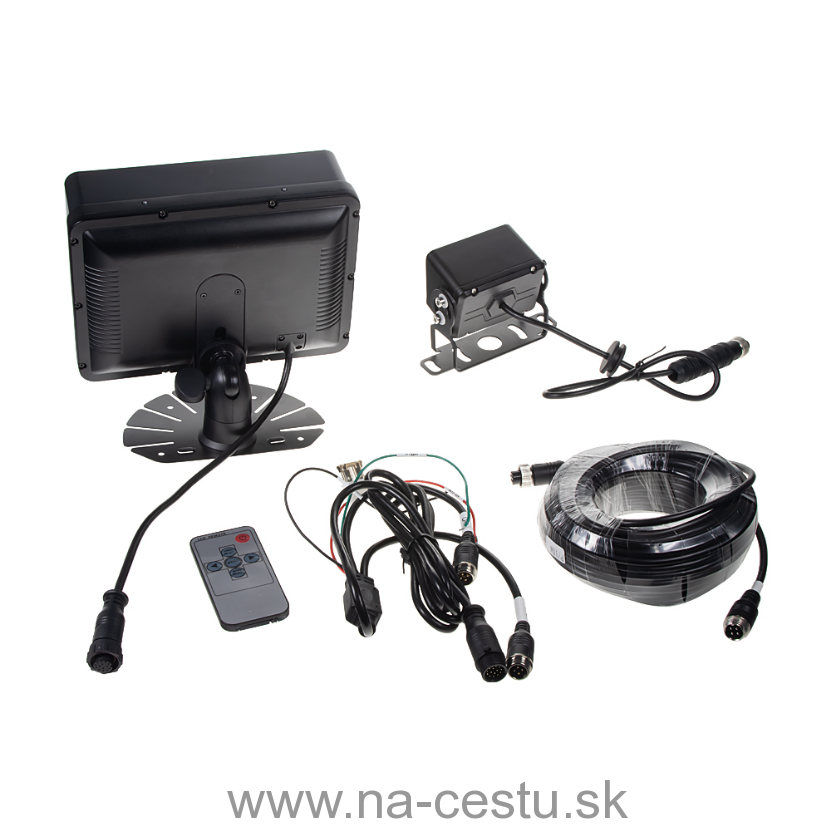 AHD set Monitor 7" prachotesný/vodeodolný/nárazu odolný, 2x4PIN vstup + kamera + 15m kábel