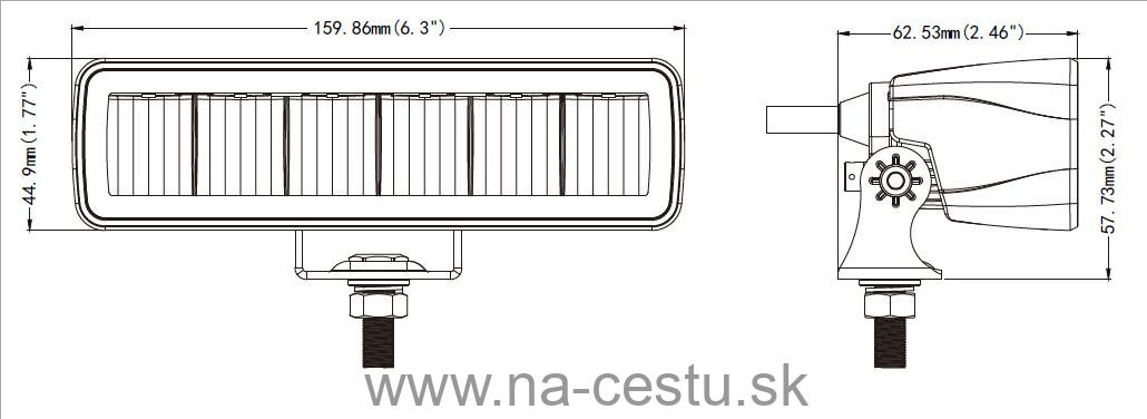 LED svetlo obdĺžnikové, 18W, ECE R10