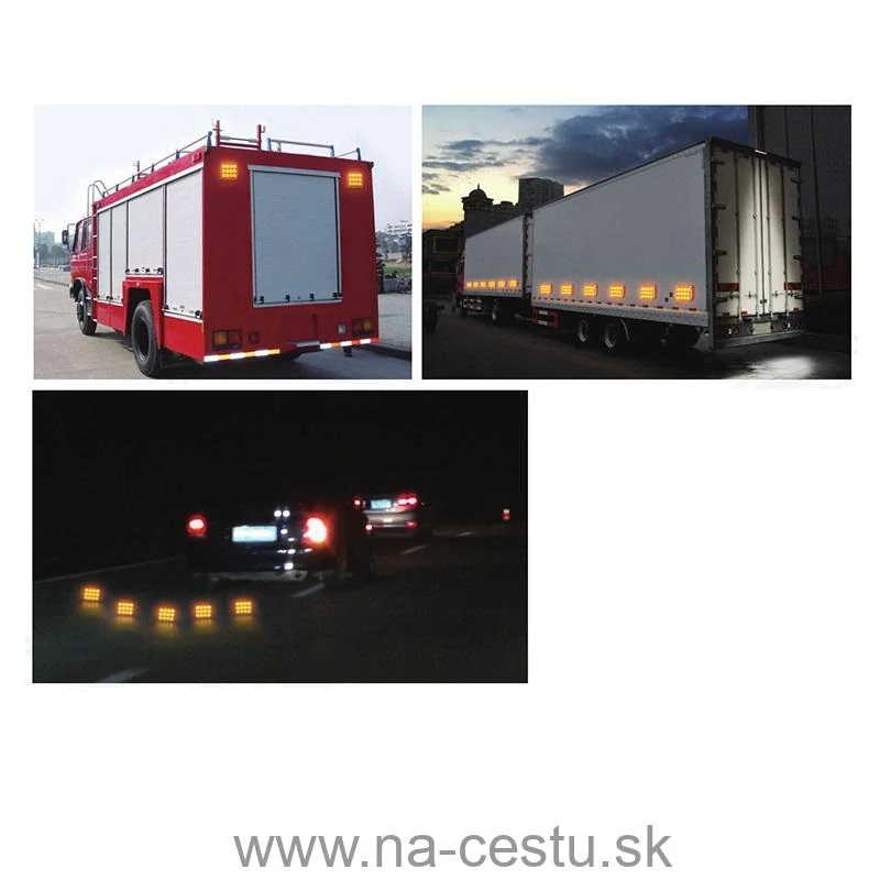 LED výstražné svetlo, oranžové, ECE R10, R65, set 2ks