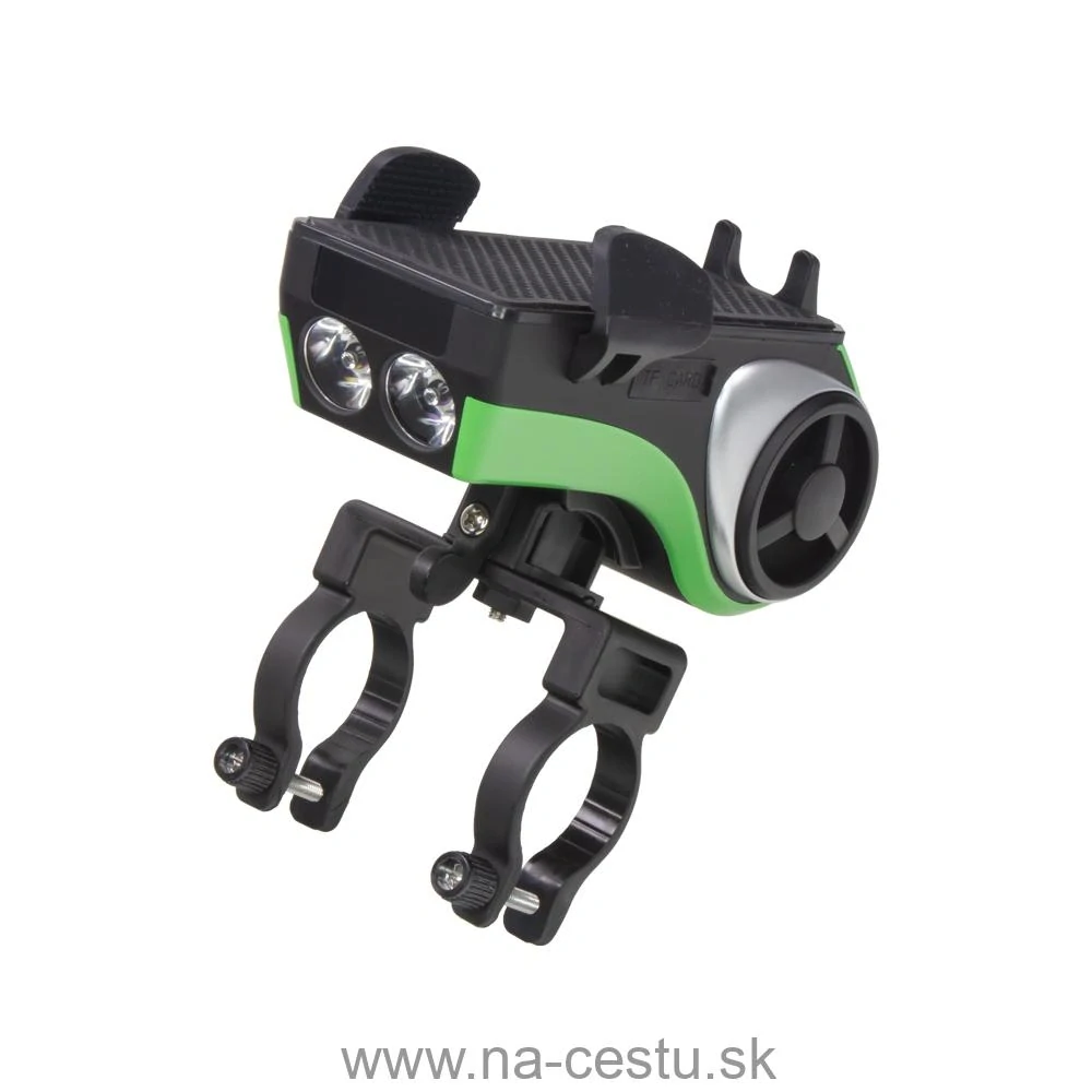 Multifunkčný držiak telefónu na bicykel so zvukovým systémom, BT, USB, SD, AUX