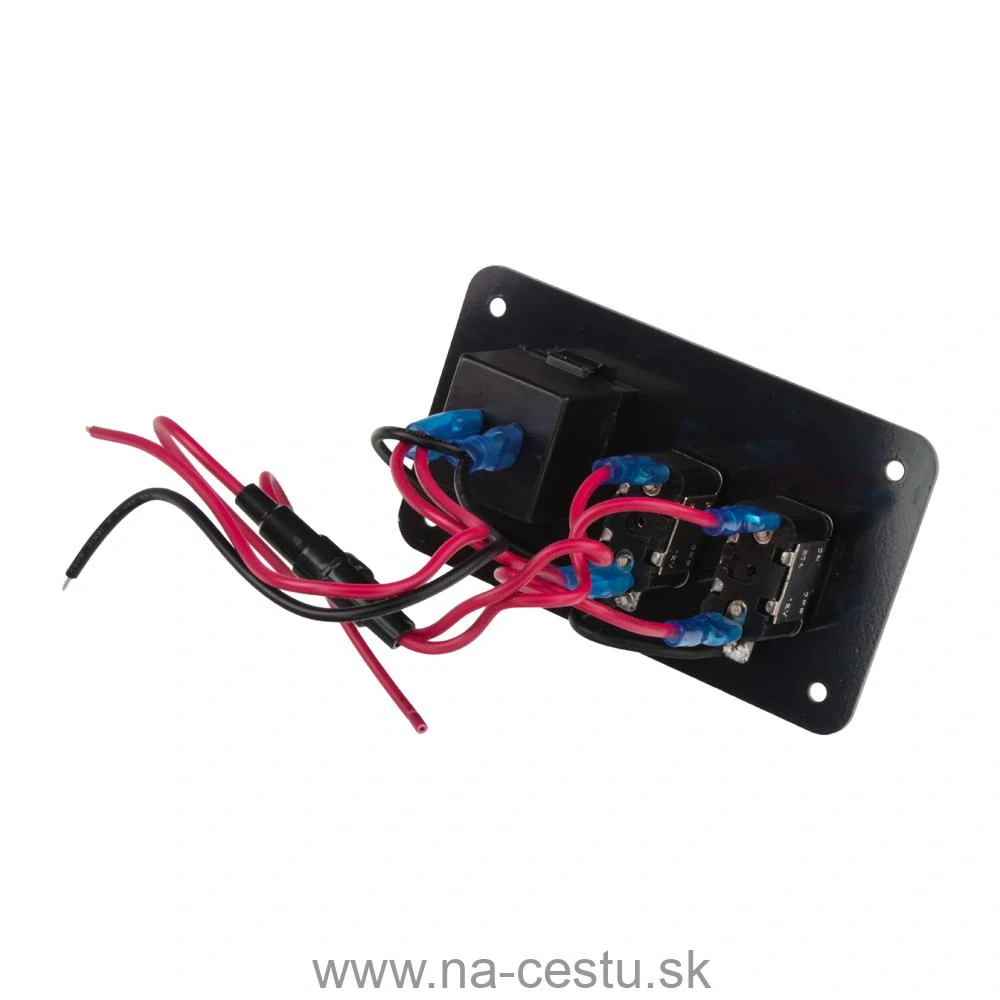 Panel s 2x spínačom + 2x USB + voltmeter
