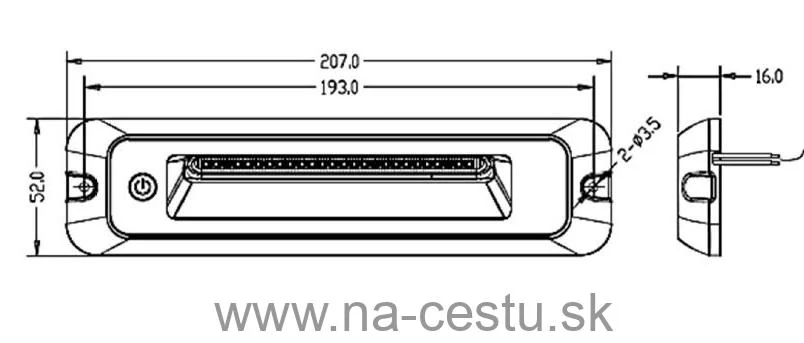 LED osvetlenie interiéru/exteriéru, 10-30V, 15W, ECE R10, IP67, čierne dotykové