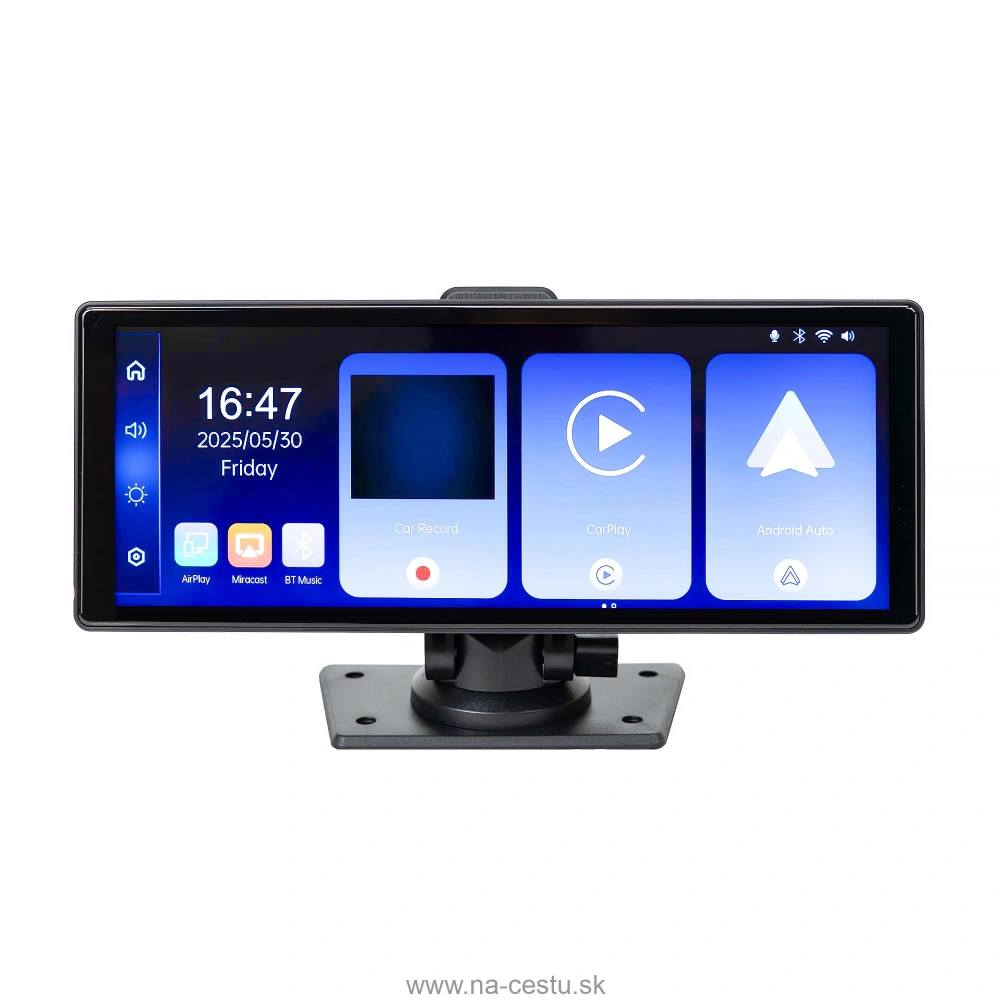 Auto monitor s DVR PNI D1026 10,26-palcový DVR, bezdrôtový Carplay, navigácia, hudba, handsfree, bluetooth, FM vysielač