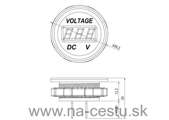 Voltmeter do auta 6-30V