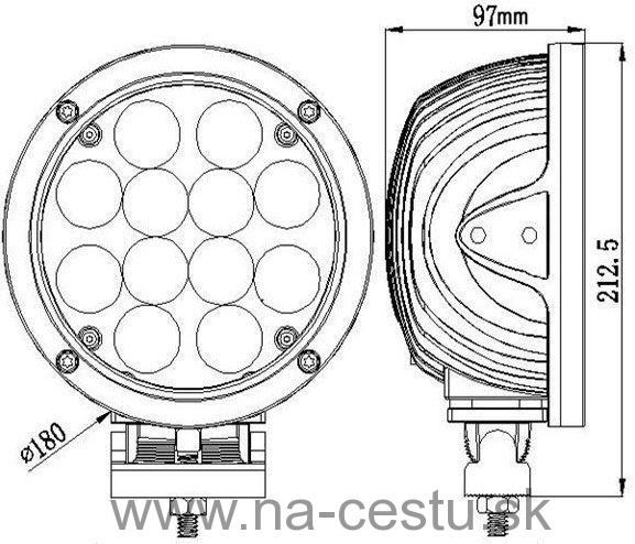LED 12x5W prac.svetlo, 9-60V  60W