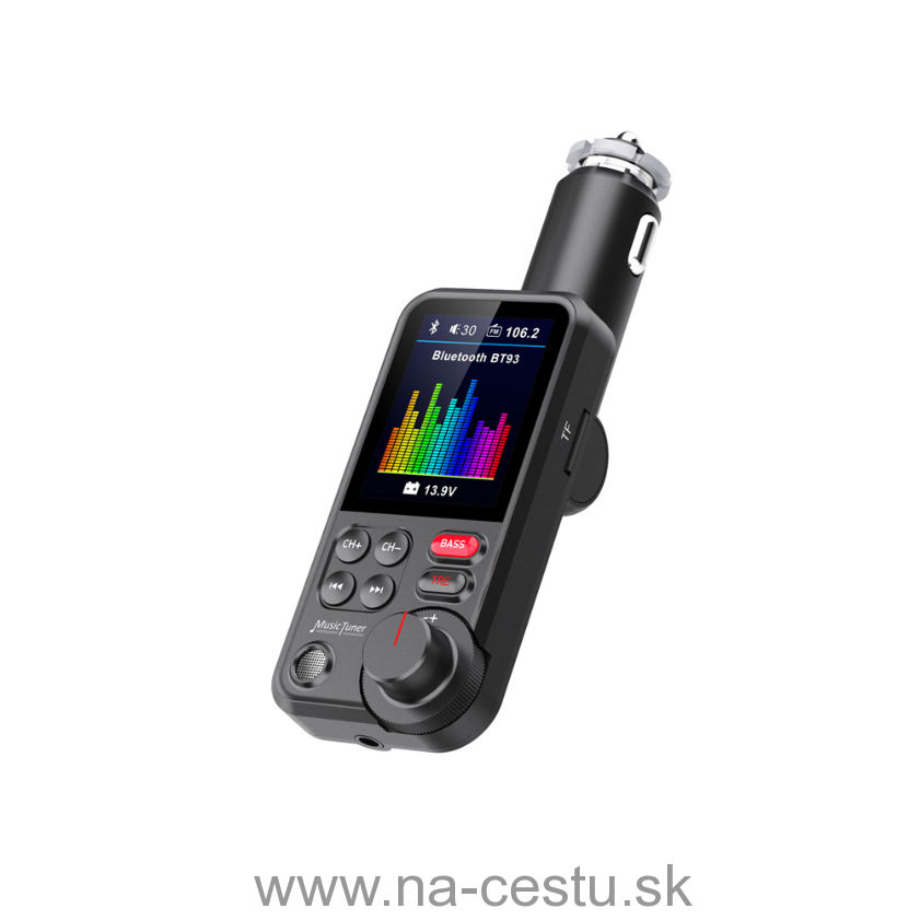 Bluetooth / MP3 / FM modulátor bezdrôtový s USB / SD portom do CL s TFT LCD