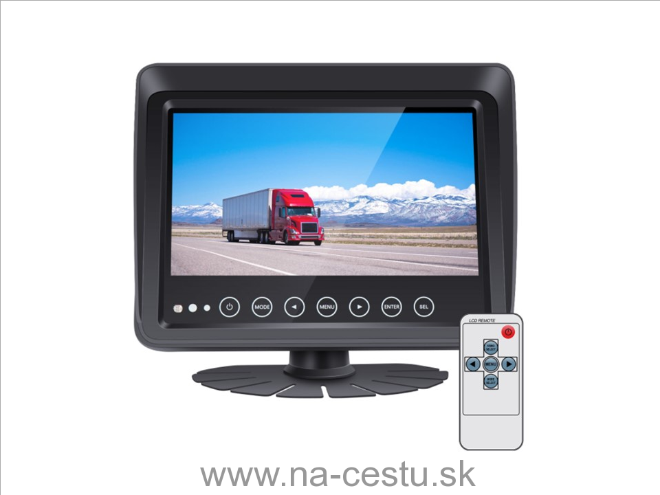 AHD set Monitor 7" prachotesný/vodeodolný/nárazu odolný, 2x4PIN vstup + kamera + 15m kábel