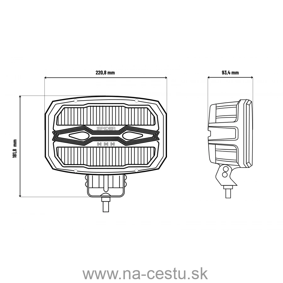 Diaľkové svetlo LED X-SPIDER NINJA oválne