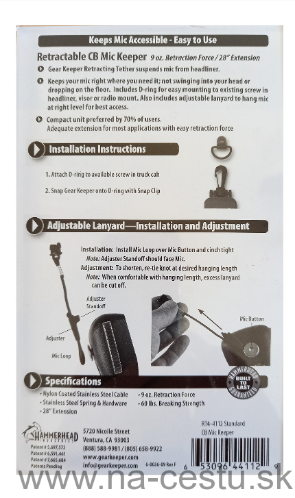 Závesný držiak mikrofónu