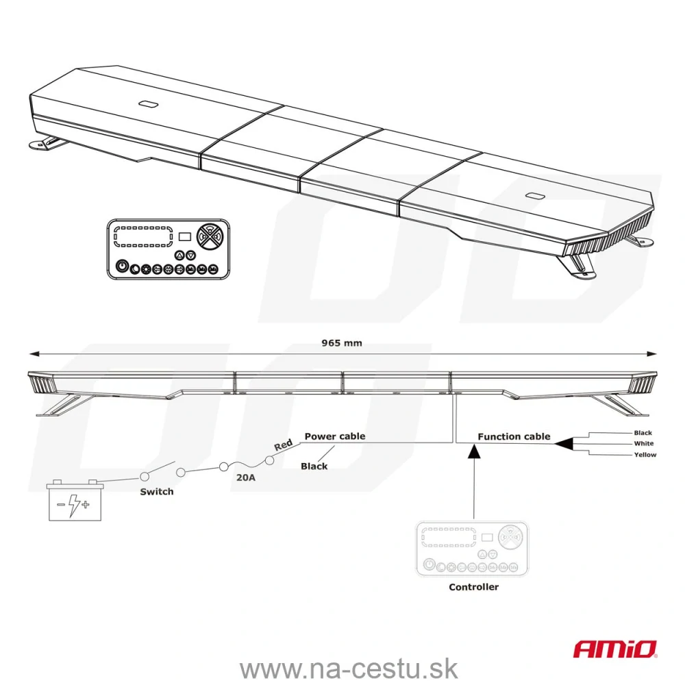 Svetelná lišta LED 108 LED 762mm AMIO-03342