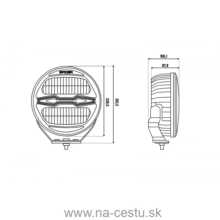 Okrúhle diaľkové LED svetlo X-SPIDER NINJA