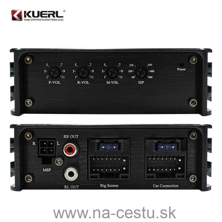 KUERL 4/6 cestný DSP zosilňovač do auta pre autorádia s operačným systémom Android, 6 x 60W
