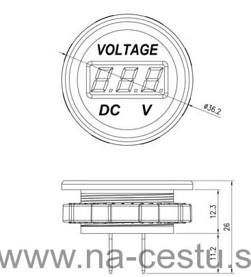 Voltmeter do auta 6-30V