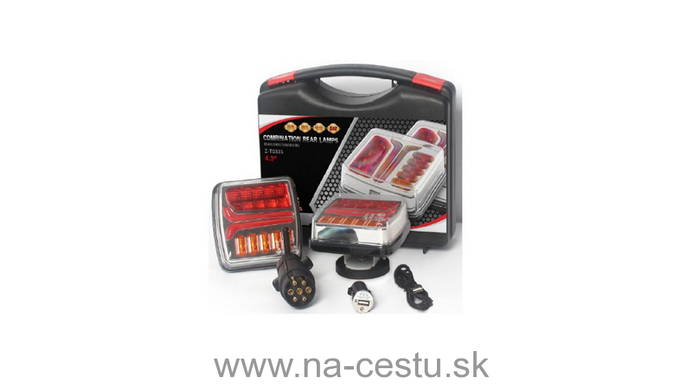 2x združená aku lampa zadné LED s bezdrôtovým pripojením k 7pin zástrčke, ECE R10