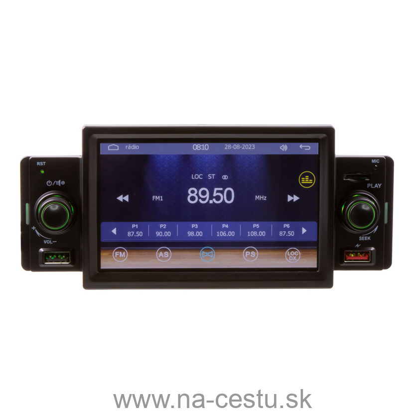 1DIN autorádio s 5" LCD/3x USB/SD/Blutooth/CarPlay/AndroidAuto