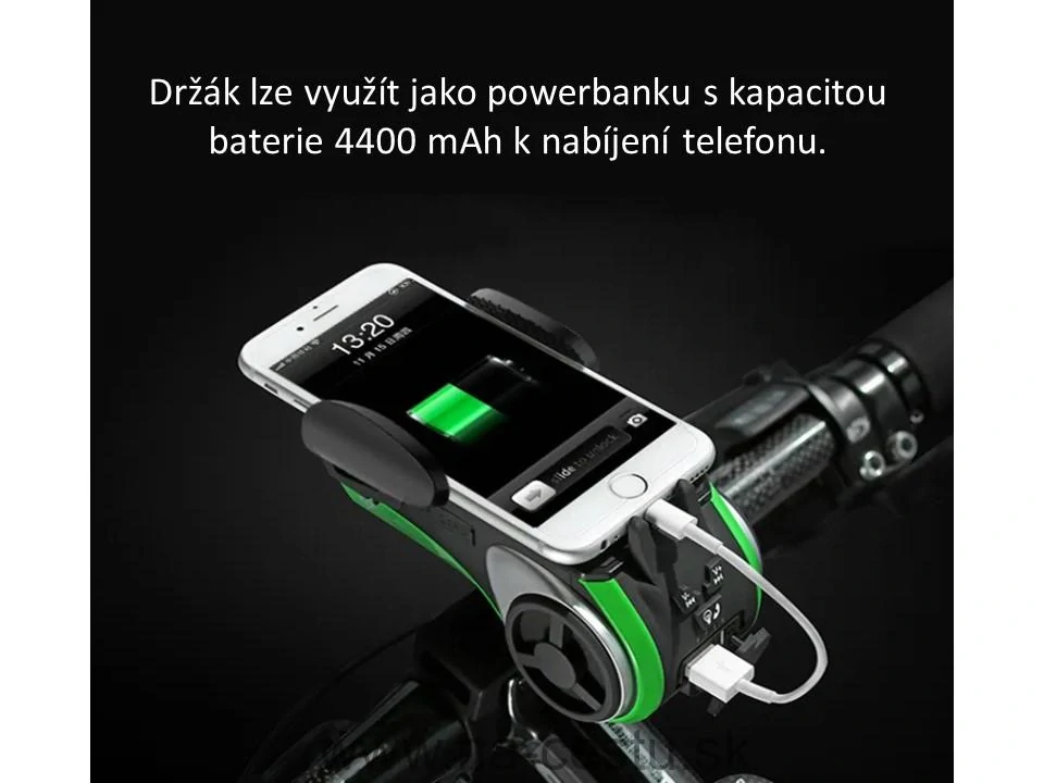 Multifunkčný držiak telefónu na bicykel so zvukovým systémom, BT, USB, SD, AUX