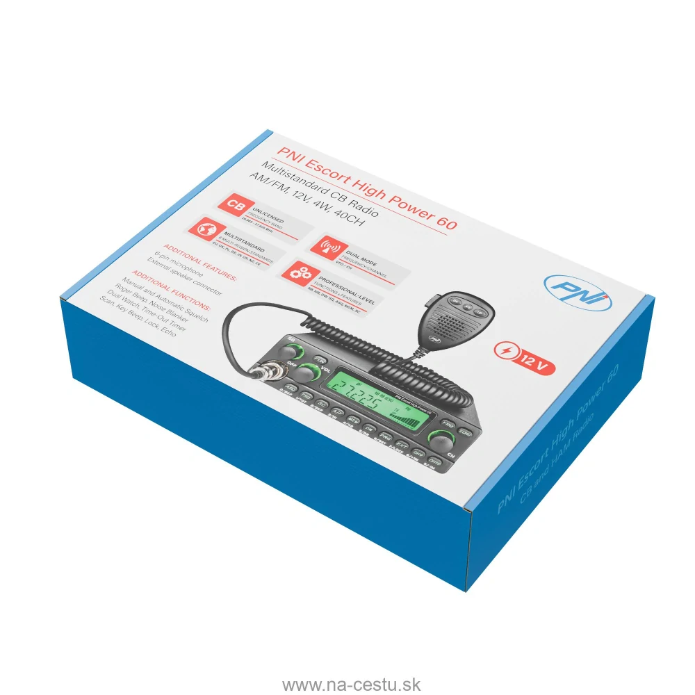 CB a amatérske rádio PNI Escort 60 Multistandard, FM/AM, 12V, ASQ, RF gain