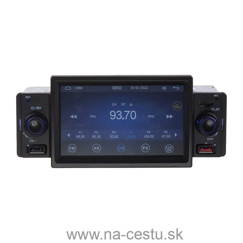 1DIN autorádio s 5" LCD/3x USB/SD/Blutooth/CarPlay/AndroidAuto
