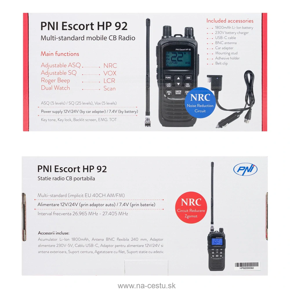 Prenosná CB vysielačka PNI Escort HP 92 s CB anténou PNI ML100 s magnetom